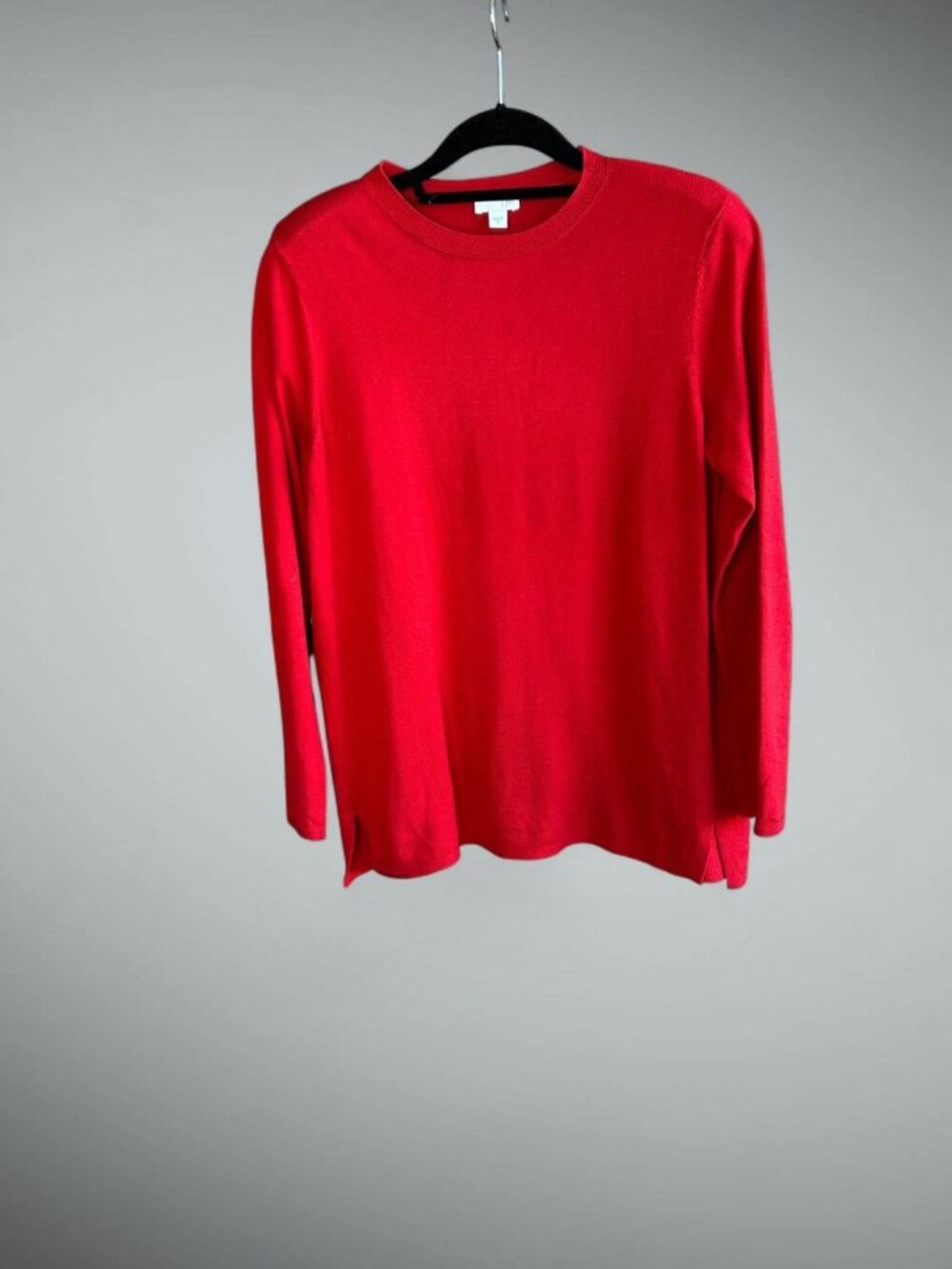 J. Jill Red Sweater Crew Neck Capsule Minimalist Cotton Blend Size Medium